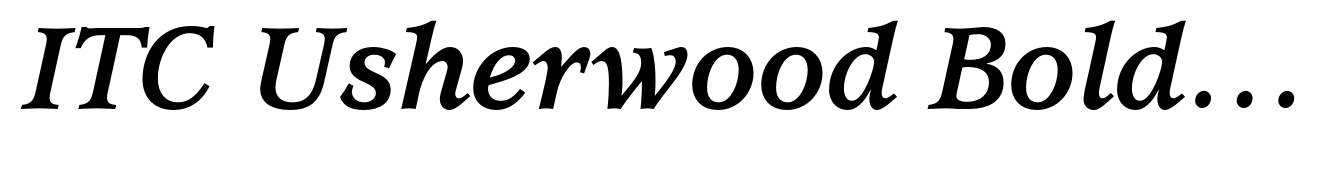 ITC Usherwood Bold Italic